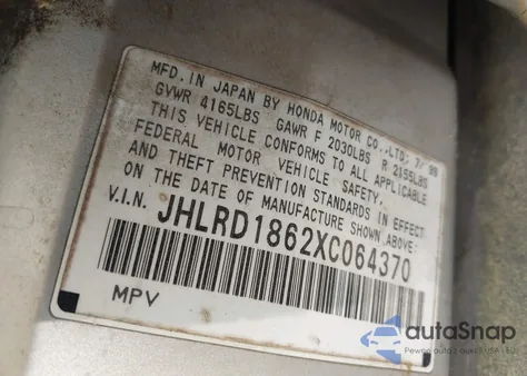 1999 Honda Cr-V Ex z USA, uszkodzony, nr VIN JHLRD1862XC064370